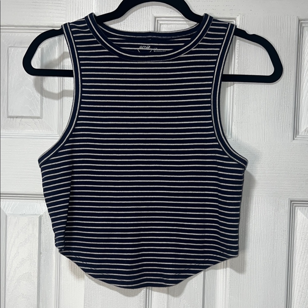 Aerie Navy and White Striped Tank Top